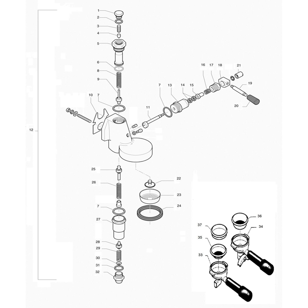 Explosionszeichnung Rocket Cellini Evoluzione V1